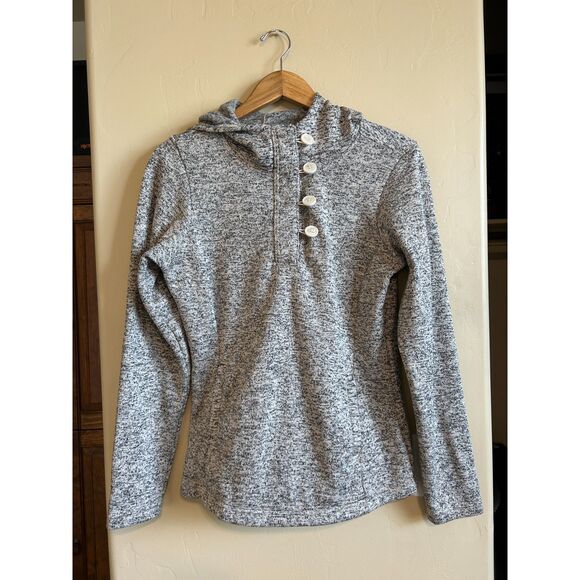Columbia Women’s Pullover Hoodie black white gray Knit Sweater Jacket M - Picture 1 of 6